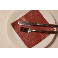 Dombornyomott szalvéta bordó (005P) - 20 db