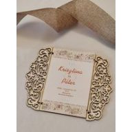 Vintage esküvői meghívó keret fából