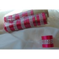 Strasszos szalvétagyűrű pink - ezüst