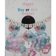 Boy or girl csillámos betűfüzér (3 m)