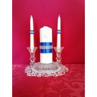 Esküvői gyertyaszett strasszos, királykék (3 részes)