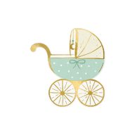 Babakocsi formájú szalvéta, kisfiús (12 db) - SPK29