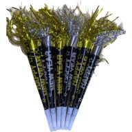 Happy New Year! trombita fényes ezüst (29 cm, 5 db)