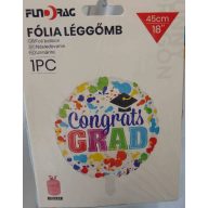 Ballagási fólia lufi, színes felirattal.45 cm - 645029