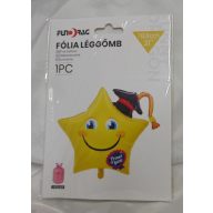 Ballagási fólia lufi, arany csillag, 78 cm - 645128