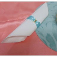 Szatén szalvétagyűrű gyűrűpárral, menta