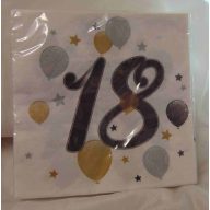 18. évszámos szalvéta arany - fekete - fehér (20 db)