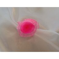 Organza rózsás, csiptethető csatt (3 cm), pink
