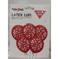Szivecskés gumi lufi, 30 cm-es (5 db) - 626868