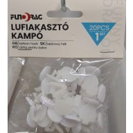 Lufiakasztó kampó fehér öntapadós, 20 db
