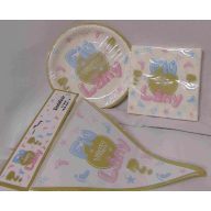 Fiú vagy lány papírtányér, - 8 db (23 cm)