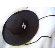 Zorro kalap (műanyag, plüss bevonattal)