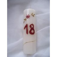 Évszámos gyertya 18, egyedi kézi munka (15 cm)