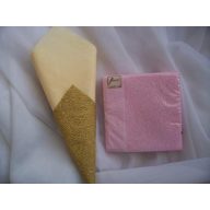 Rózsaszín dombornyomott desszert szalvéta (15 db)