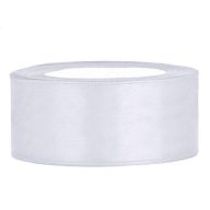 2,5 cm-es szatén szalag (25 m) fehér (008)
