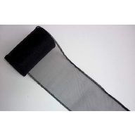 Fekete 11 cm x 10 m organza