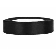 2,5 cm-es szatén szalag (25 m) fekete