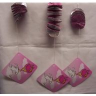 3 részes spirálos függődísz, kislányos