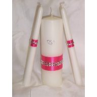 Esküvői gyertyaszett különleges, pink (3 részes)