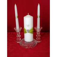 Zöld, 3 részes esküvői gyertyaszett