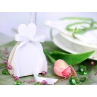   Vendégajándék dobozka masnival, fehér (10 db) - PUD23 - 008