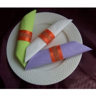 Strasszos szalvétagyűrű narancs